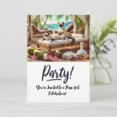 Carte d'invitation à la fête d'anniversaire du cha (Debout devant)