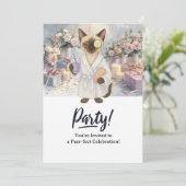 Carte d'invitation à la fête d'anniversaire du cha (Debout devant)