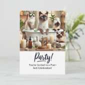Carte d'invitation à la fête d'anniversaire du cha (Debout devant)