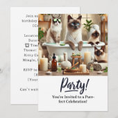 Carte d'invitation à la fête d'anniversaire du cha (Devant / Derrière)
