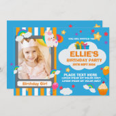 Carte d'invitation à la fête d'anniversaire sur de (Devant / Derrière)