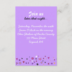 CARTE D'INVITATION À LA FÊTE DE BAR MITZVAH ARBRE 