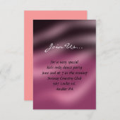 Carte d'invitation à la fête de Bat Mitzvah des ju (Devant / Derrière)