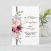 Carte d'invitation à la fête de Noël florale (Debout devant)