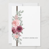 Carte d'invitation à la fête de Noël florale (Dos)