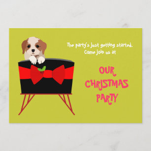 Carte d'invitation à la fête de Noël (Puppy)