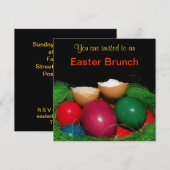 Carte d'invitation à la fête de Pâques avec des œu (Devant / Derrière)