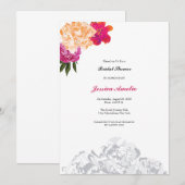 Carte d'invitation à la Fête des mariées florale W (Devant / Derrière)
