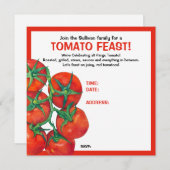Carte d'invitation à la fête des tomates rouges (Devant / Derrière)