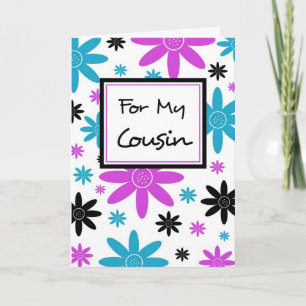 Carte d'invitation à la fille de Cousin Floral col
