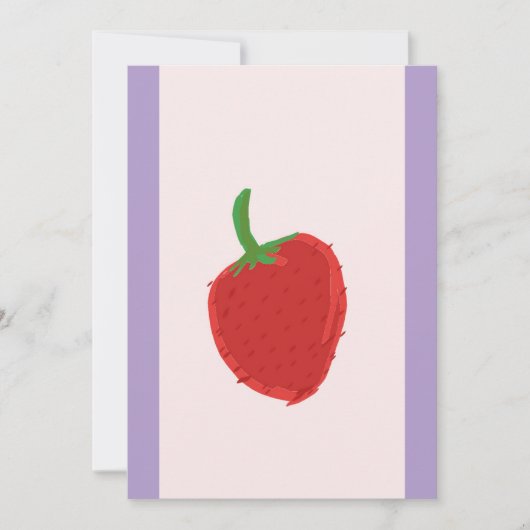 Carte d'invitation à la fraise (Devant)