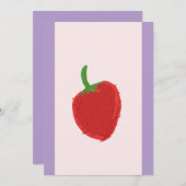 Carte d'invitation à la fraise (Devant / Derrière)