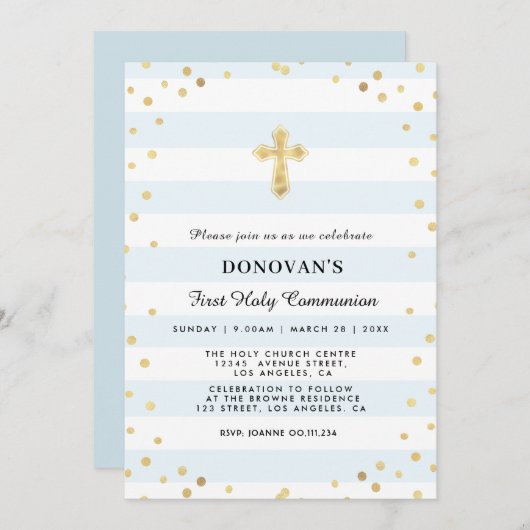 carte d'invitation à la première communion sainte  (Devant / Derrière)