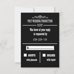 Carte d'invitation à la réception de mariage RSVP