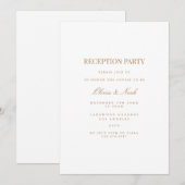 Carte d'invitation à la réception en or et blanc S (Devant / Derrière)