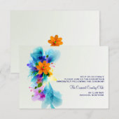 Carte d'invitation à la réception Splash of Color (Devant / Derrière)