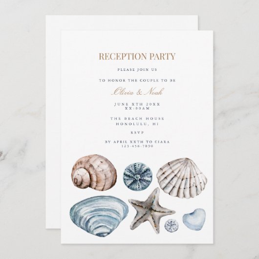 Carte d'invitation à la réception Tropical Beach S (Devant / Derrière)