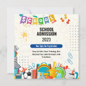 Carte d'invitation à l'admission à l'école joyeuse (Devant)