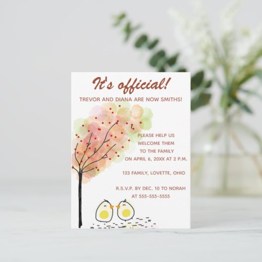 Carte d'invitation à l'adoption à deux pousses mod (Debout devant)