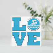 Carte d'invitation à l'amour de la natation pour l (Debout devant)