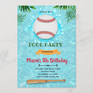 Carte d'invitation à l'anniversaire de la piscine