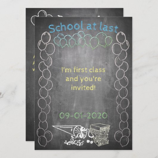 Carte d'invitation à l'inscription scolaire sur ta (Devant / Derrière)