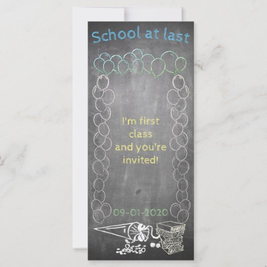 Carte d'invitation à l'inscription scolaire sur un (Devant)