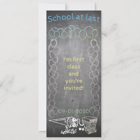 Carte d'invitation à l'inscription scolaire sur un (Devant)