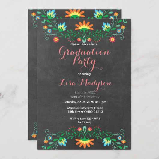 Carte d'invitation à l'obtention d'un diplôme de l (Devant / Derrière)