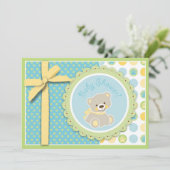 Carte d'invitation à l'ours de bienvenue (Debout devant)