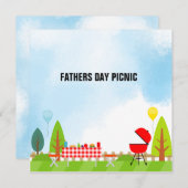 Carte d'invitation à pique-nique fête des pères (Devant / Derrière)