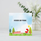 Carte d'invitation à pique-nique fête des pères (Debout devant)