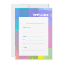 Carte d'invitation à plat Couches peintes