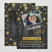 Carte d'invitation à plat de fête d'anniversaire,  (Devant / Derrière)