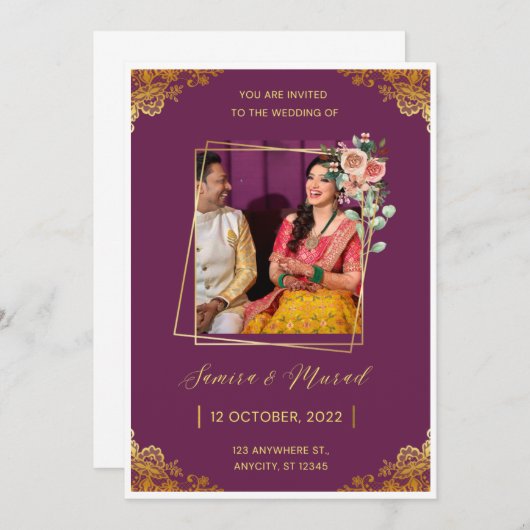 Carte d'invitation à pondérer (Devant / Derrière)