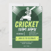 Carte d'invitation à thème de la fête de cricket (Devant)