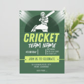 Carte d'invitation à thème de la fête de cricket (Debout devant)