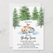 Carte d'invitation à une Baby Shower en forêt hive (Devant)