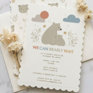 Carte d'invitation à une baby shower « On peut à p