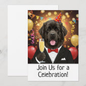 Carte d'invitation à une fête avec un chien de Ter (Devant / Derrière)
