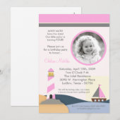 Carte d'invitation à une fête d'anniversaire avec  (Devant / Derrière)