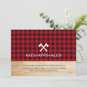 Carte d'invitation à une fête de lancer de hache à (Debout devant)