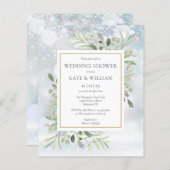 Carte d'invitation à une fête prénuptiale hivernal (Devant / Derrière)