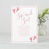 Carte d'invitation à une fête Sip And See avec emp (Debout devant)