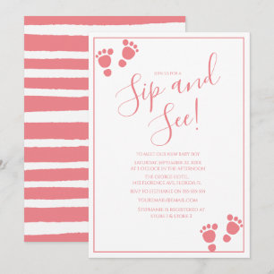 Carte d'invitation à une fête Sip And See avec emp