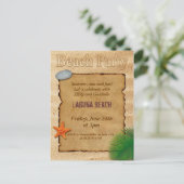 Carte d'invitation à une fête sur la plage avec pa (Debout devant)