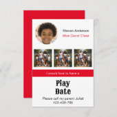 Carte d'invitation à une journée de jeu (Devant / Derrière)