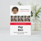 Carte d'invitation à une playdate (Debout devant)