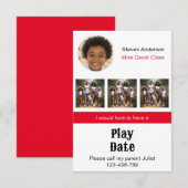 Carte d'invitation à une playdate (Devant / Derrière)