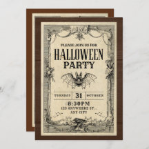 Carte d'invitation à une soirée Halloween